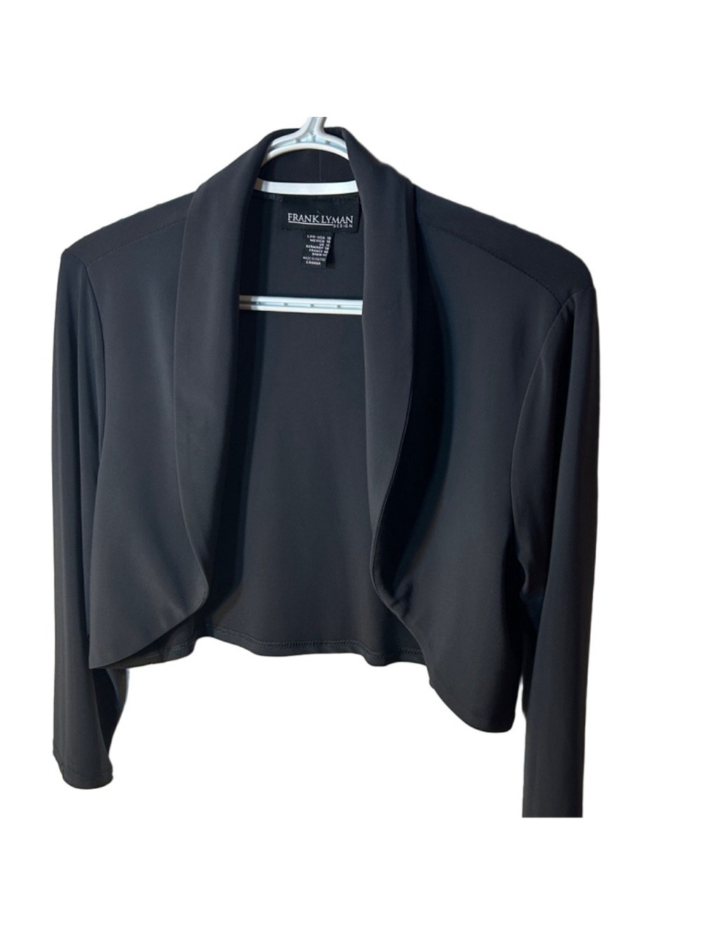Vintage Frank Lyman Grey Cropped Bolero Jacket Women’s Size 10